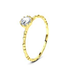 Gold Plated CZ Silver Rings NSR-2942-GP